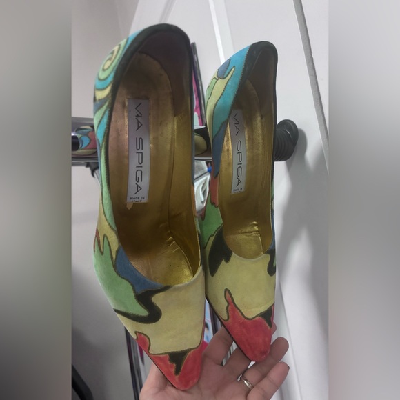 Via Spiga Colorful Abstract Heels - Picture 11 of 12